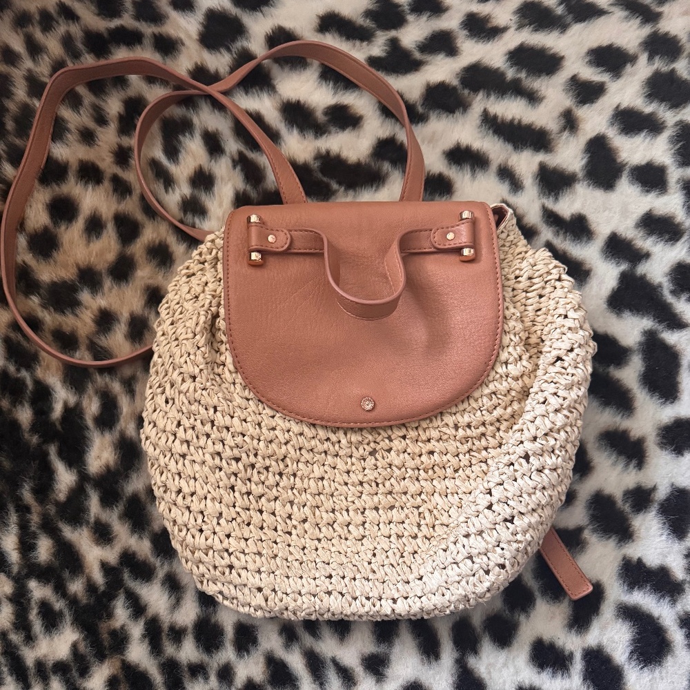Rattan weaved backpack